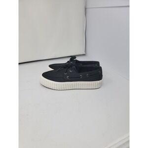 Sperry Pier Wave Platform Lace Up Sneaker Women's Black Sz 6.5